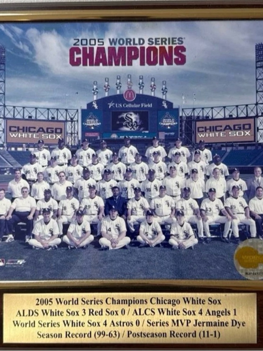 2005 Chicago White Sox World Series Champions Team Photo Wood Plaque